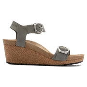 Birkenstock Soley Ring-Buckle Leather Wedge Sandal in Dove Gray