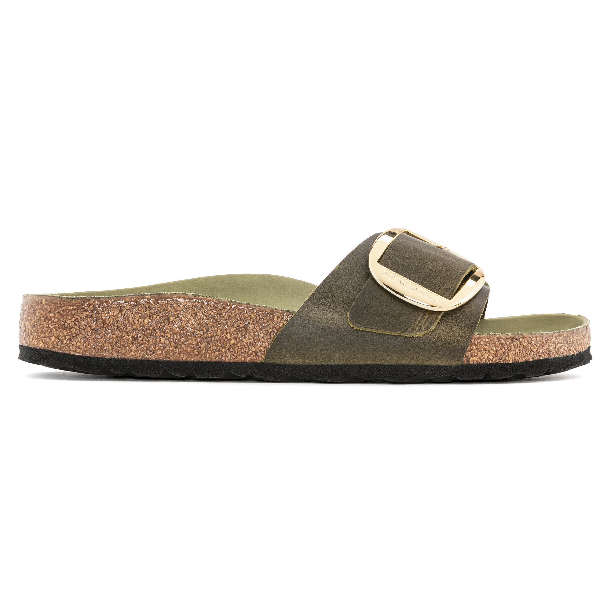 Birkenstock Women's Madrid Big Buckle Oiled Leather in Olive Green  Women's Footwear