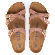 Birkenstock Franca Nubuck Leather Soft Footbed in Old Rose  Women's Footwear