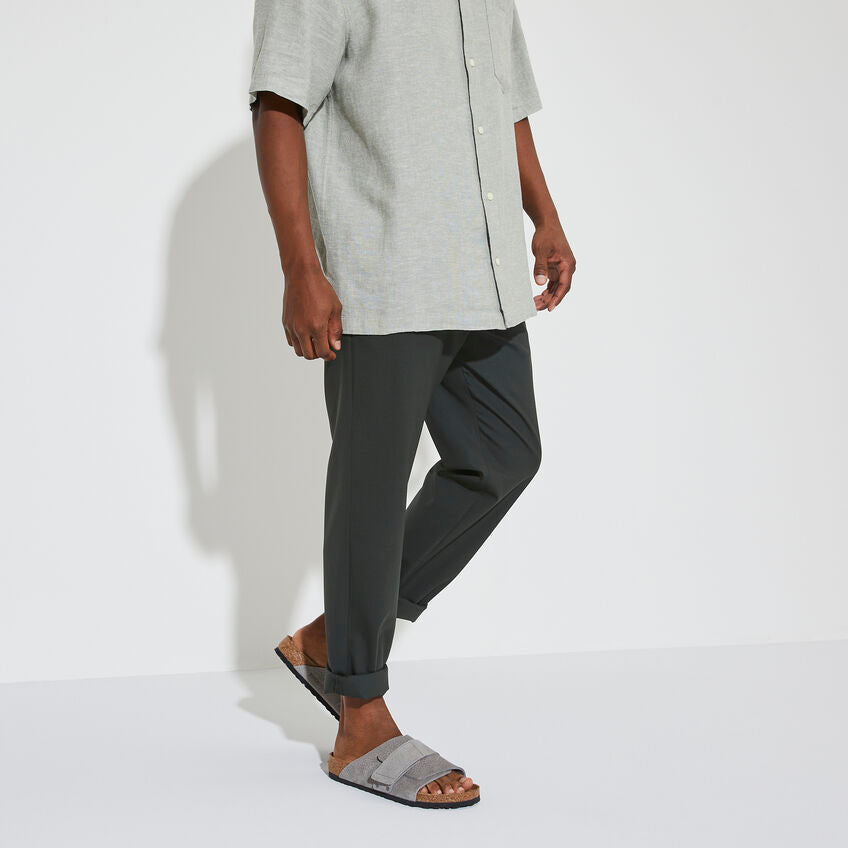 Birkenstock Kyoto Nubuck Leather in Desert Buck Whale Gray  Men's Footwear