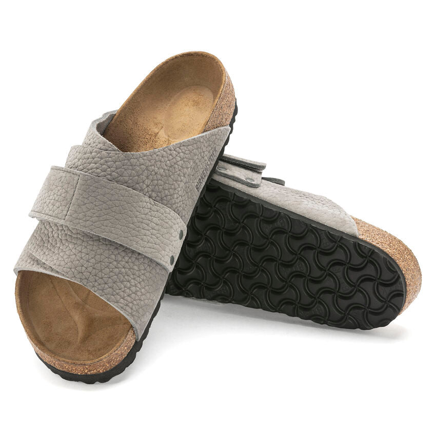 Birkenstock Kyoto Nubuck Leather in Desert Buck Whale Gray  Men's Footwear