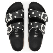 Birkenstock Arizona Platform Birko-Flor in Black White Dots  Women's Footwear