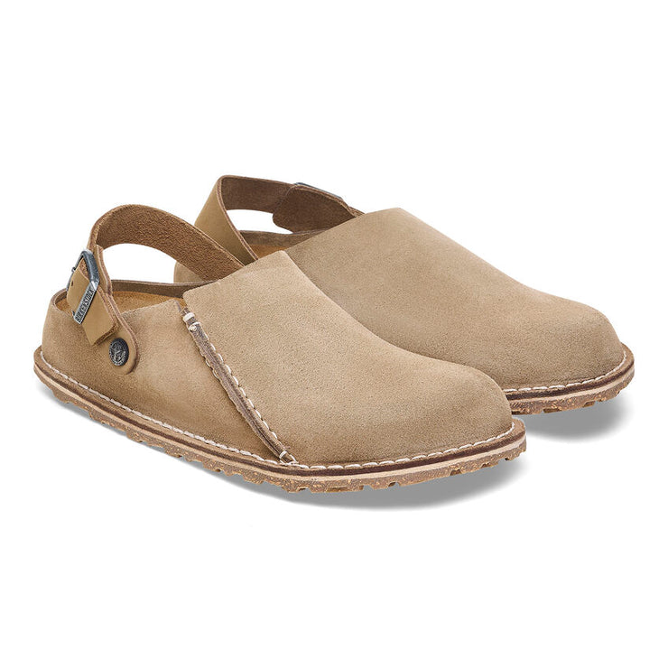 Birkenstock Lutry Premium Suede Leather in Gray Taupe