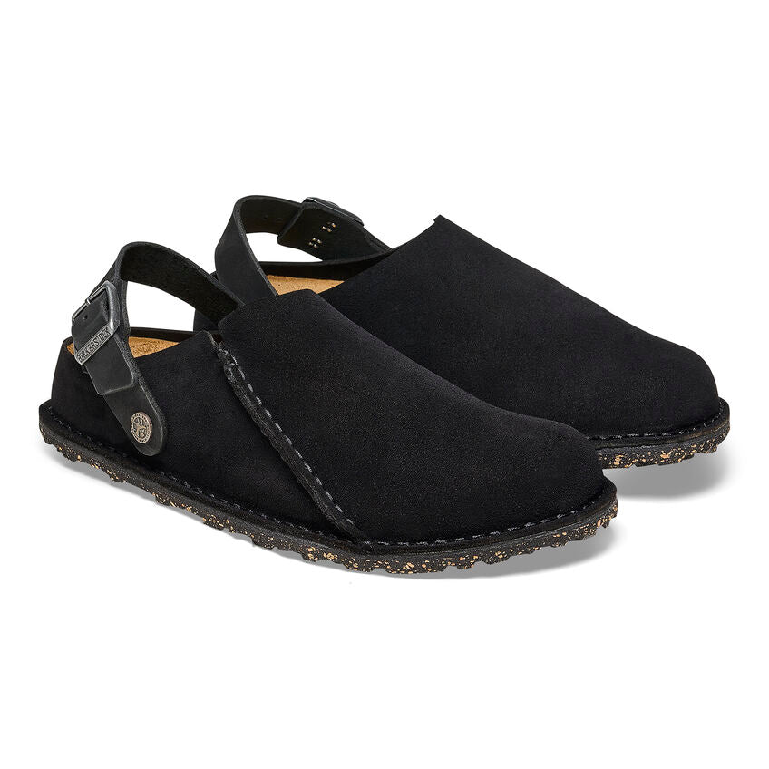 Birkenstock Lutry Premium Suede Leather in Black  Men's Footwear