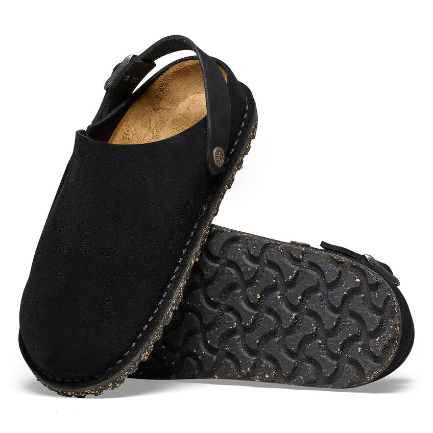 Birkenstock Lutry Premium Suede Leather in Black  Men's Footwear