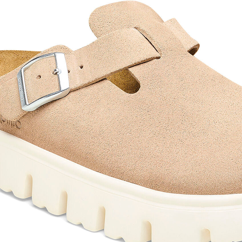 Birkenstock Boston Chunky Suede Leather in Warm Sand  Women's Footwear