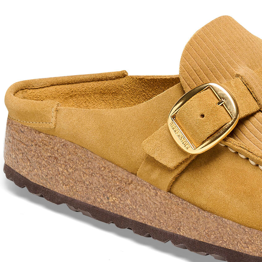 Birkenstock Buckley Suede Embossed Clog in Corduroy Cork Brown  Women's Footwear