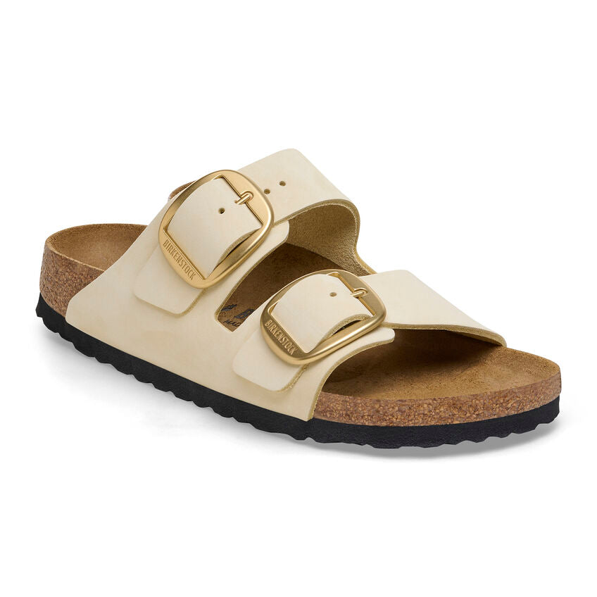 Birkenstock Arizona Big Buckle Nubuck Leather in Ecru  Women's Footwear