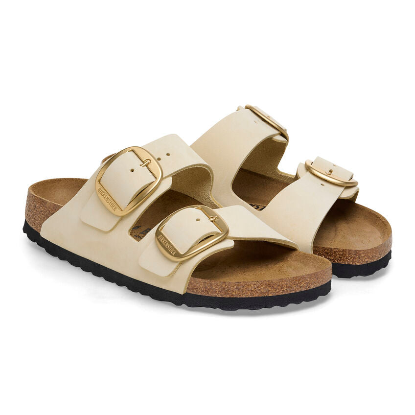 Birkenstock Arizona Big Buckle Nubuck Leather in Ecru  Women's Footwear