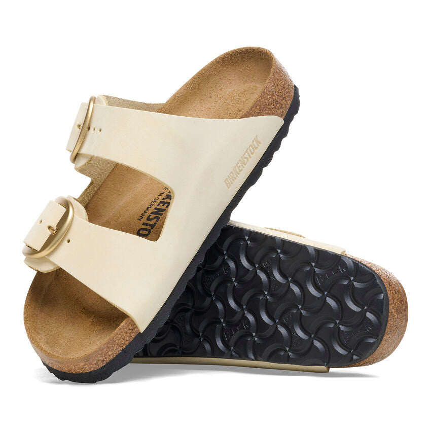 Birkenstock Arizona Big Buckle Nubuck Leather in Ecru  Women's Footwear