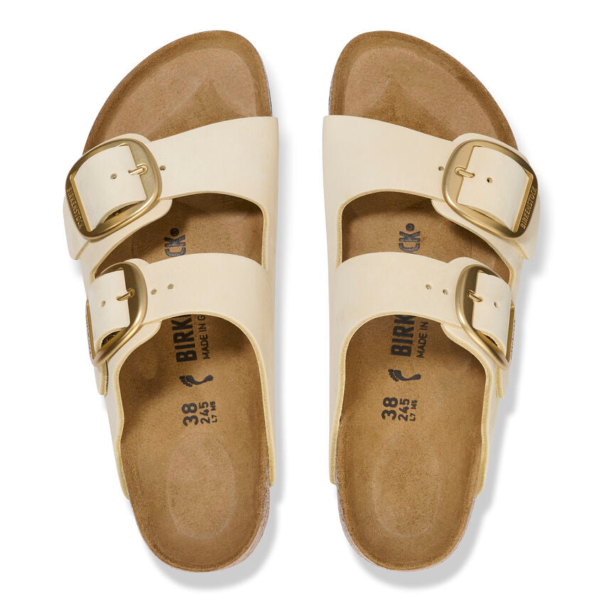 Birkenstock Arizona Big Buckle Nubuck Leather in Ecru  Women's Footwear