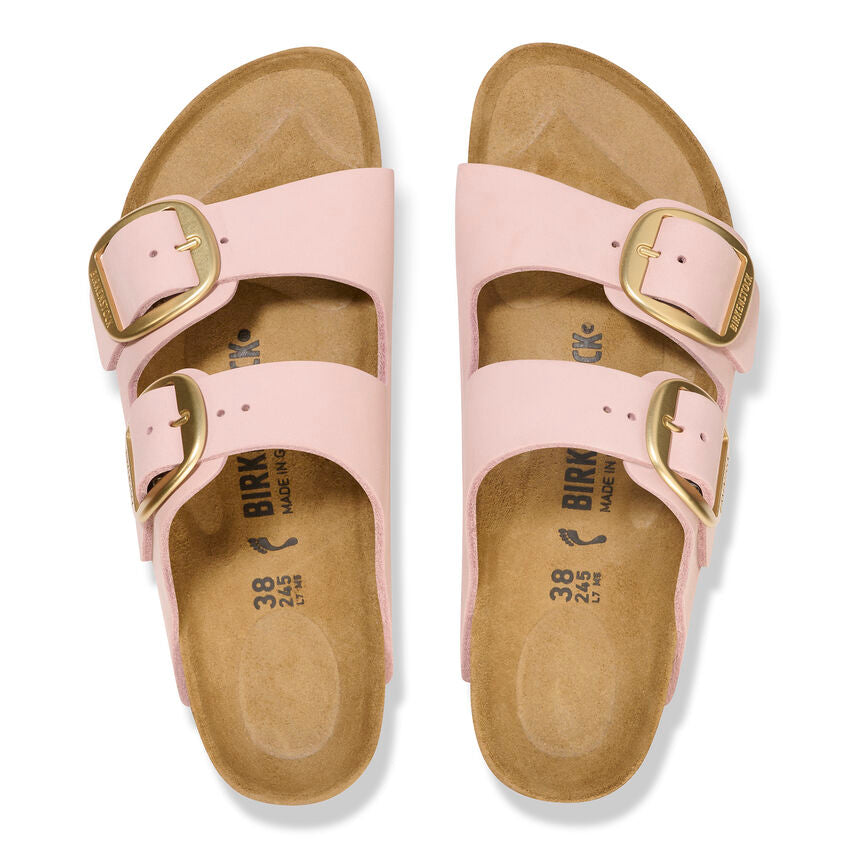 Birkenstock Arizona Big Buckle Nubuck Leather in Soft Pink  Women's Footwear