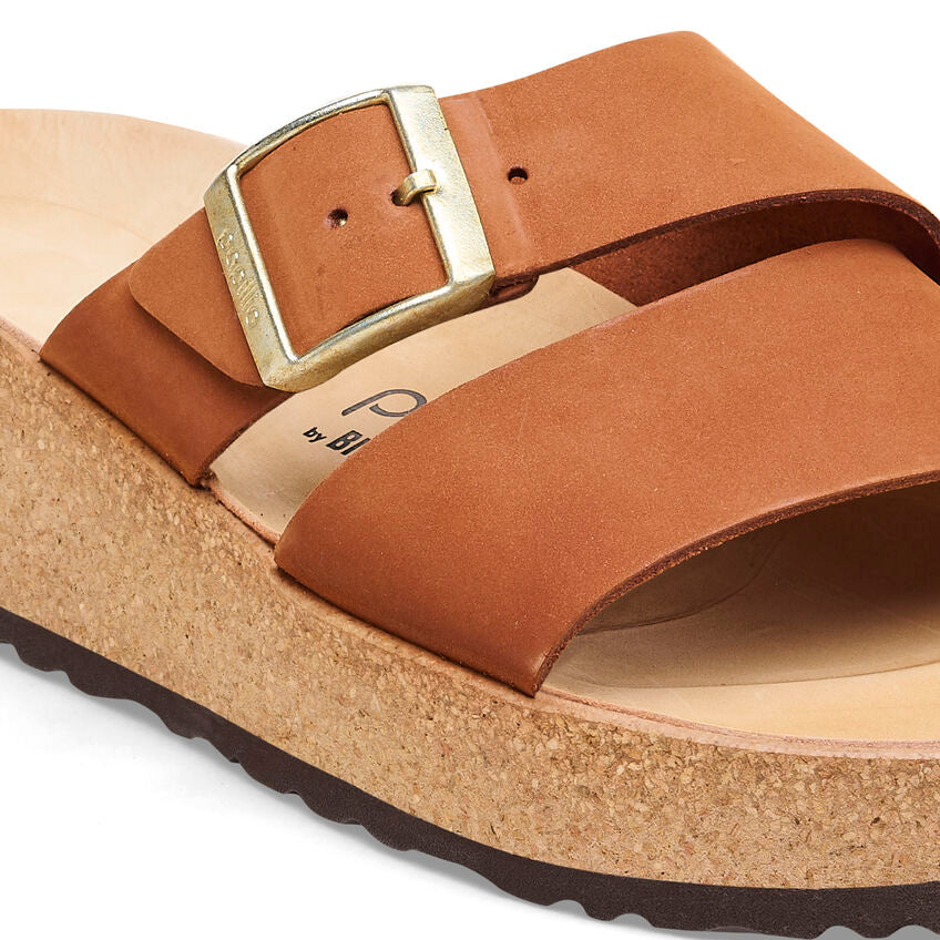 Birkenstock Almina Nubuck Leather Sandal in Pecan  Women's Footwear