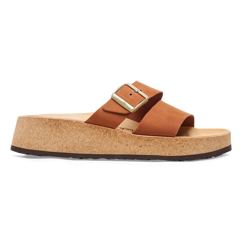 Birkenstock Almina Nubuck Leather Sandal in Pecan  Women's Footwear