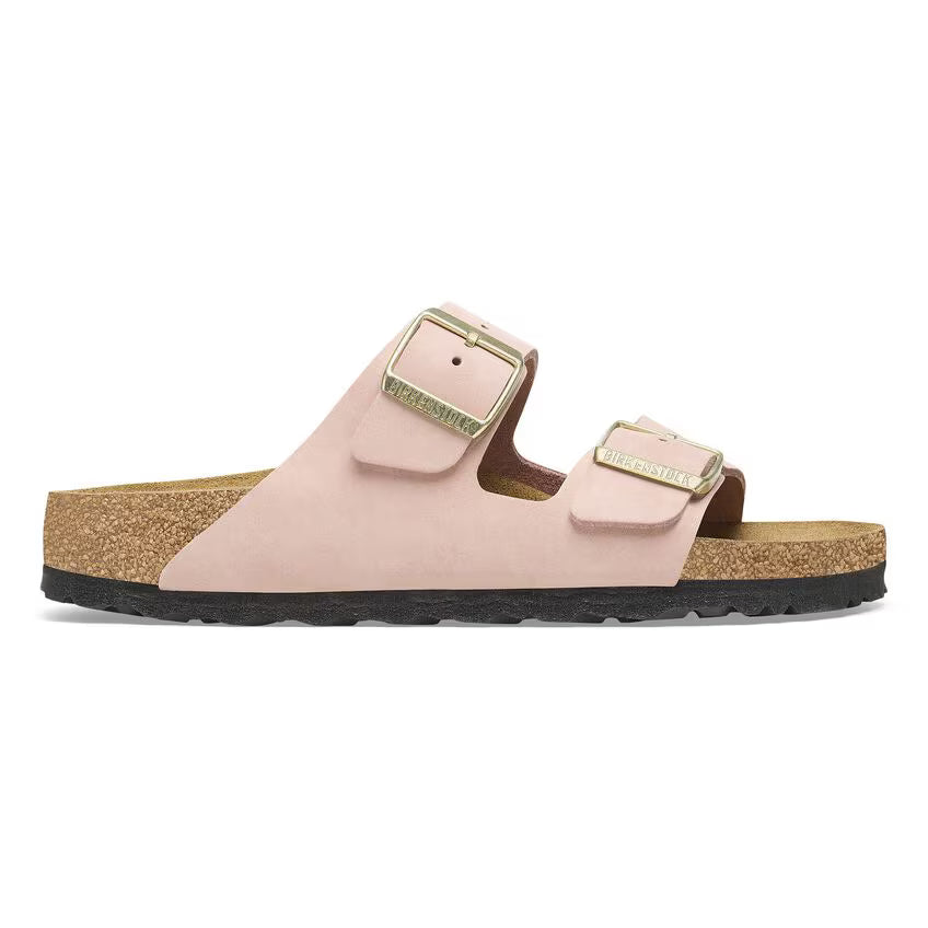 Birkenstock Arizona Soft Footbed Nubuk Leather in Soft Pink