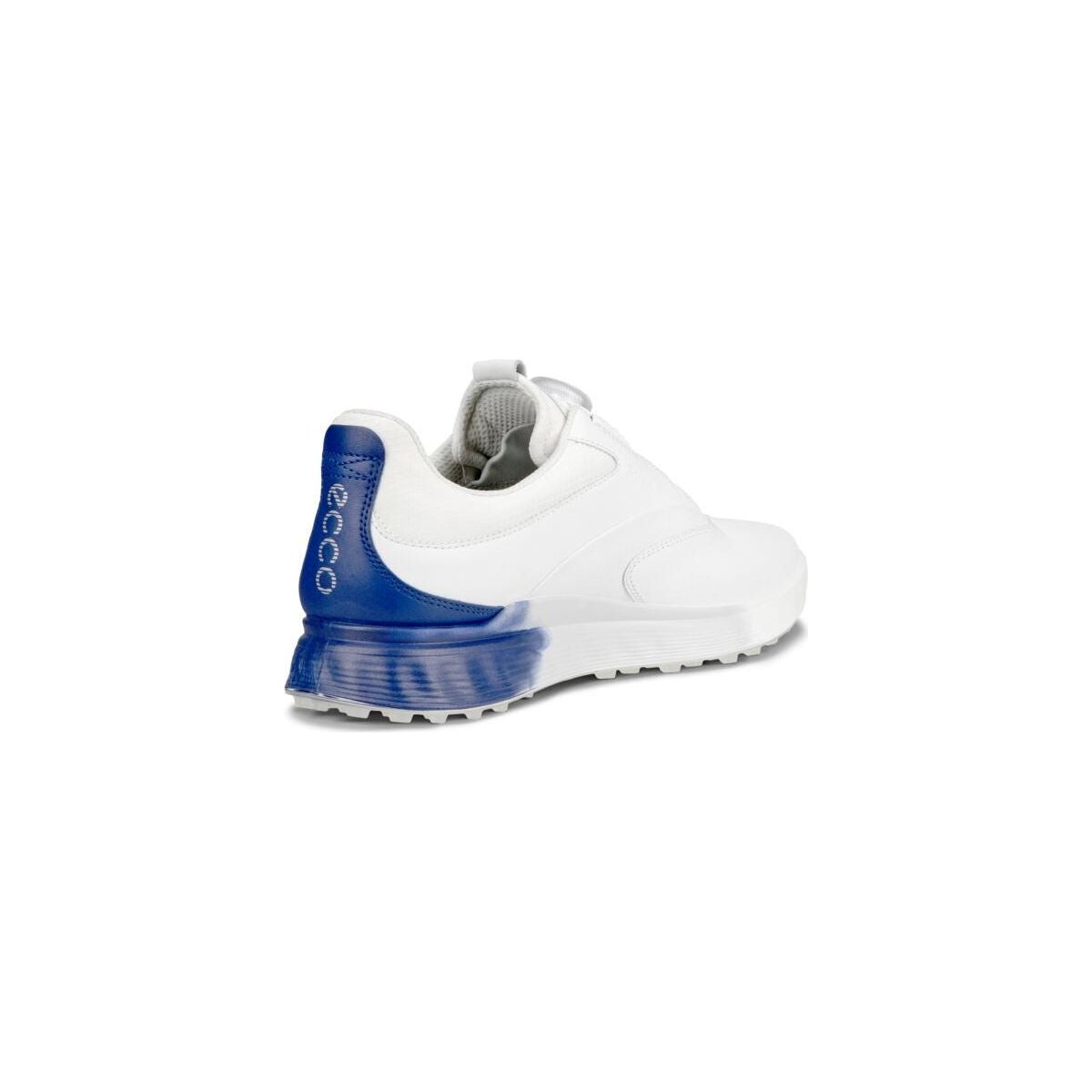 Ecco Men's Golf S-Three Boa Shoe in White Blue Depths Bright White  Men's Footwear