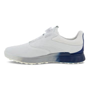 Ecco Men's Golf S-Three Boa Shoe in White Blue Depths Bright White