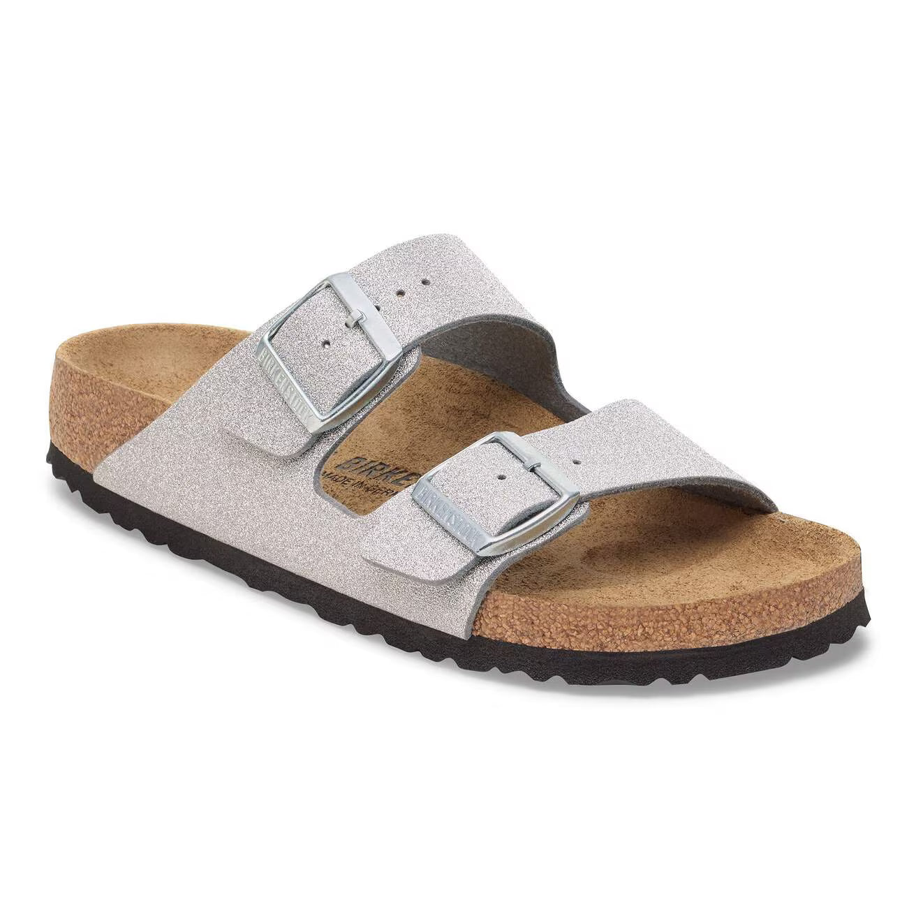Birkenstock Arizona  Synthetics in Shiny Glitter Silver