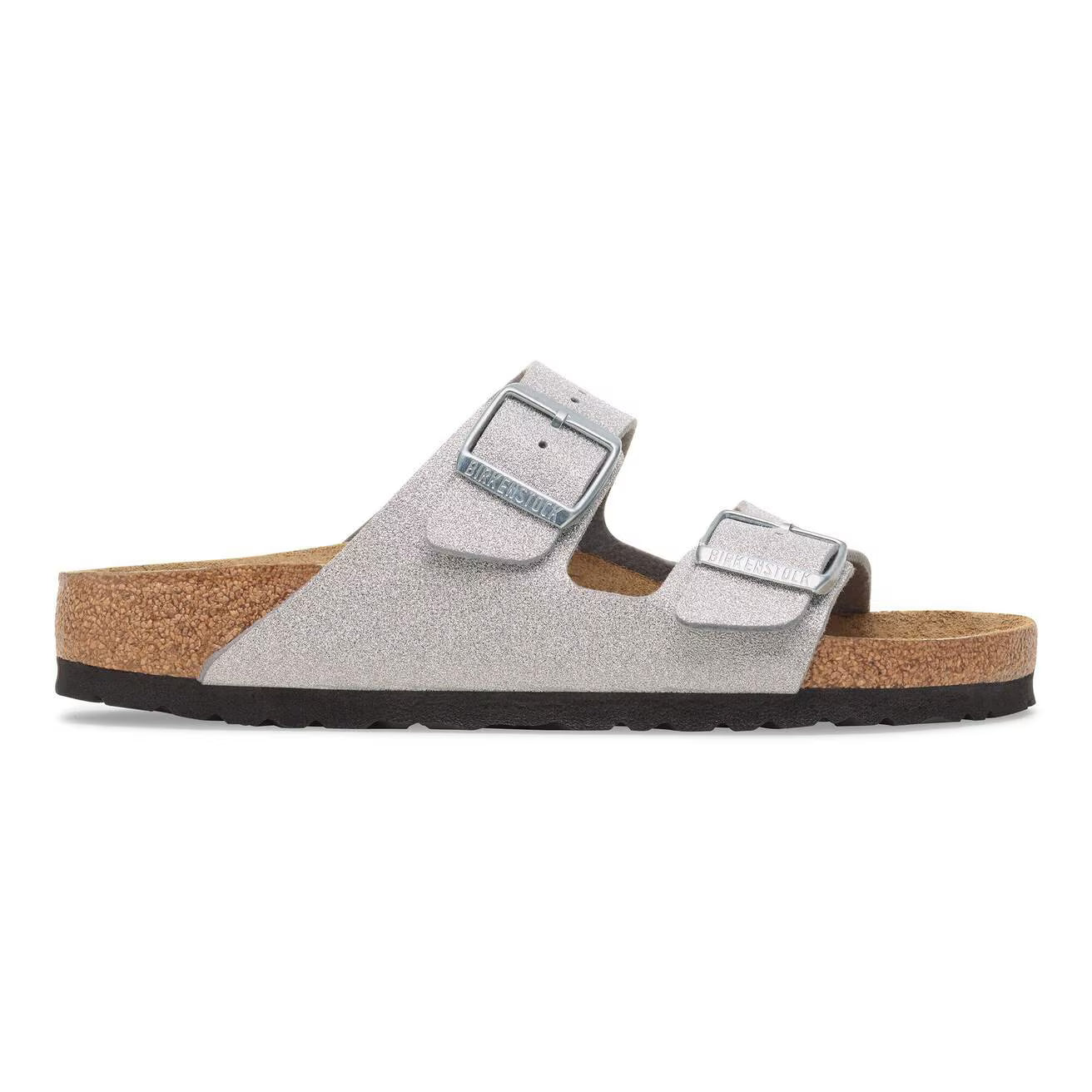 Birkenstock Arizona  Synthetics in Shiny Glitter Silver