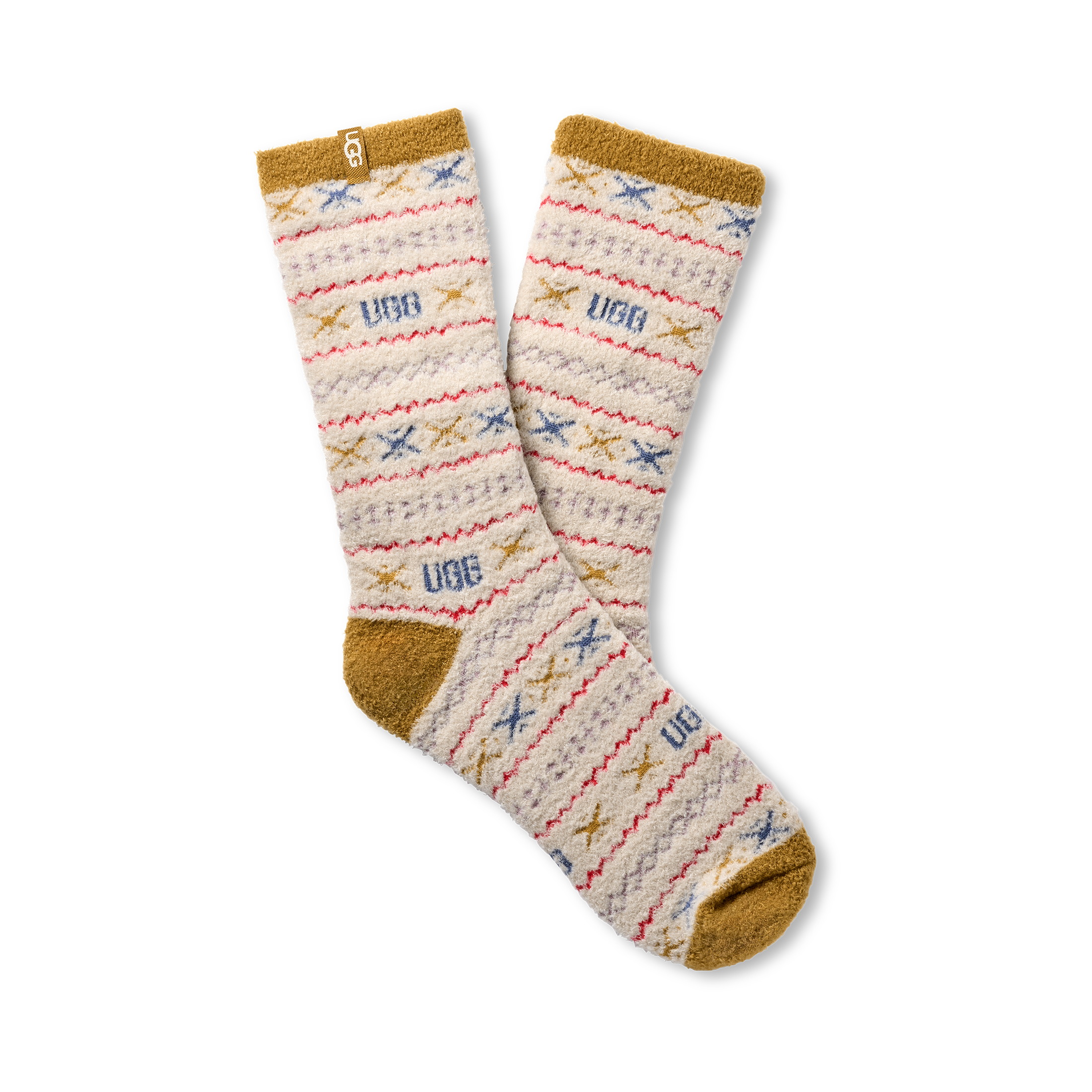 UGG Women's Leslie Graphic Crew Sock Ochre Green Multi UGGisle