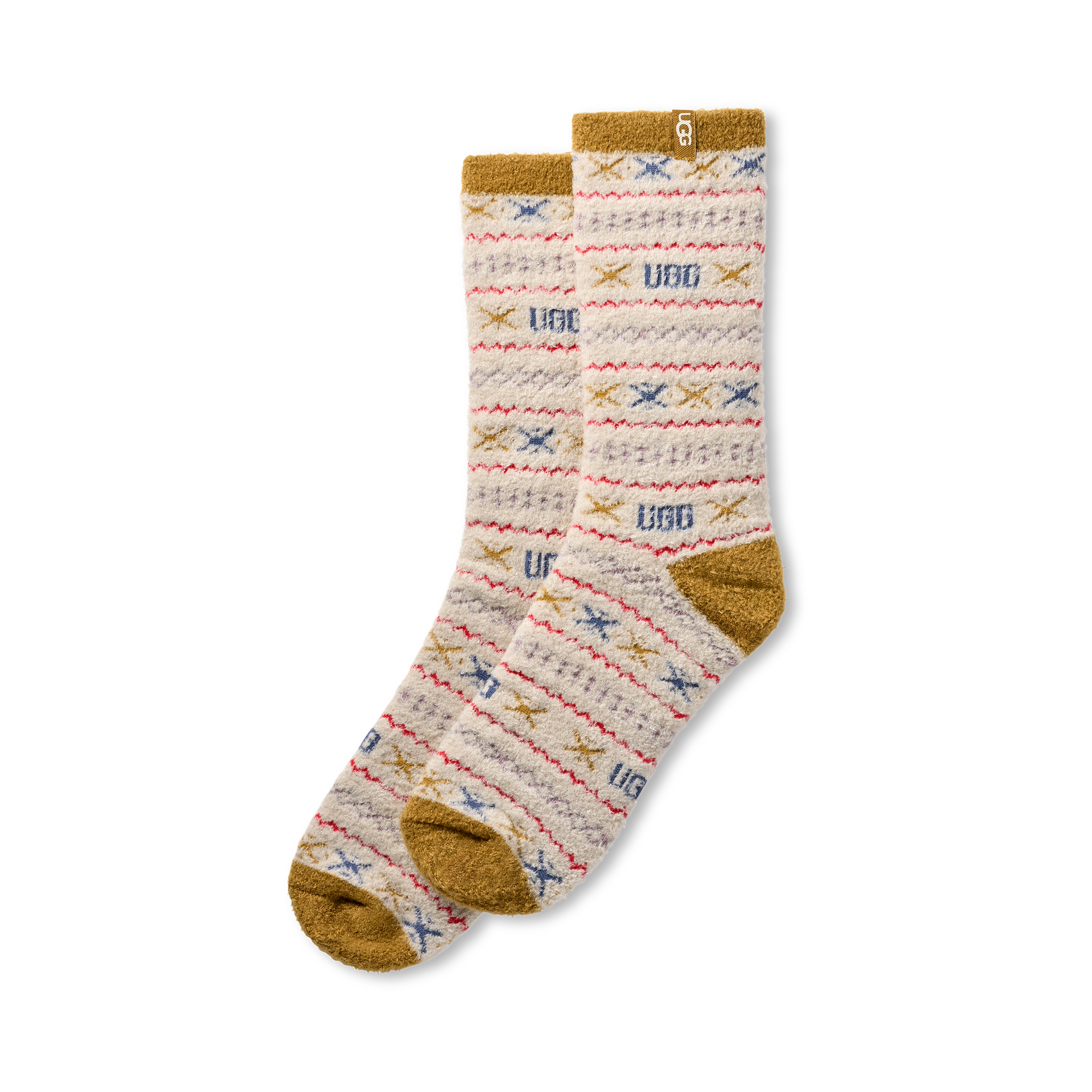 UGG Women's Leslie Graphic Crew Sock Ochre Green Multi UGGisle