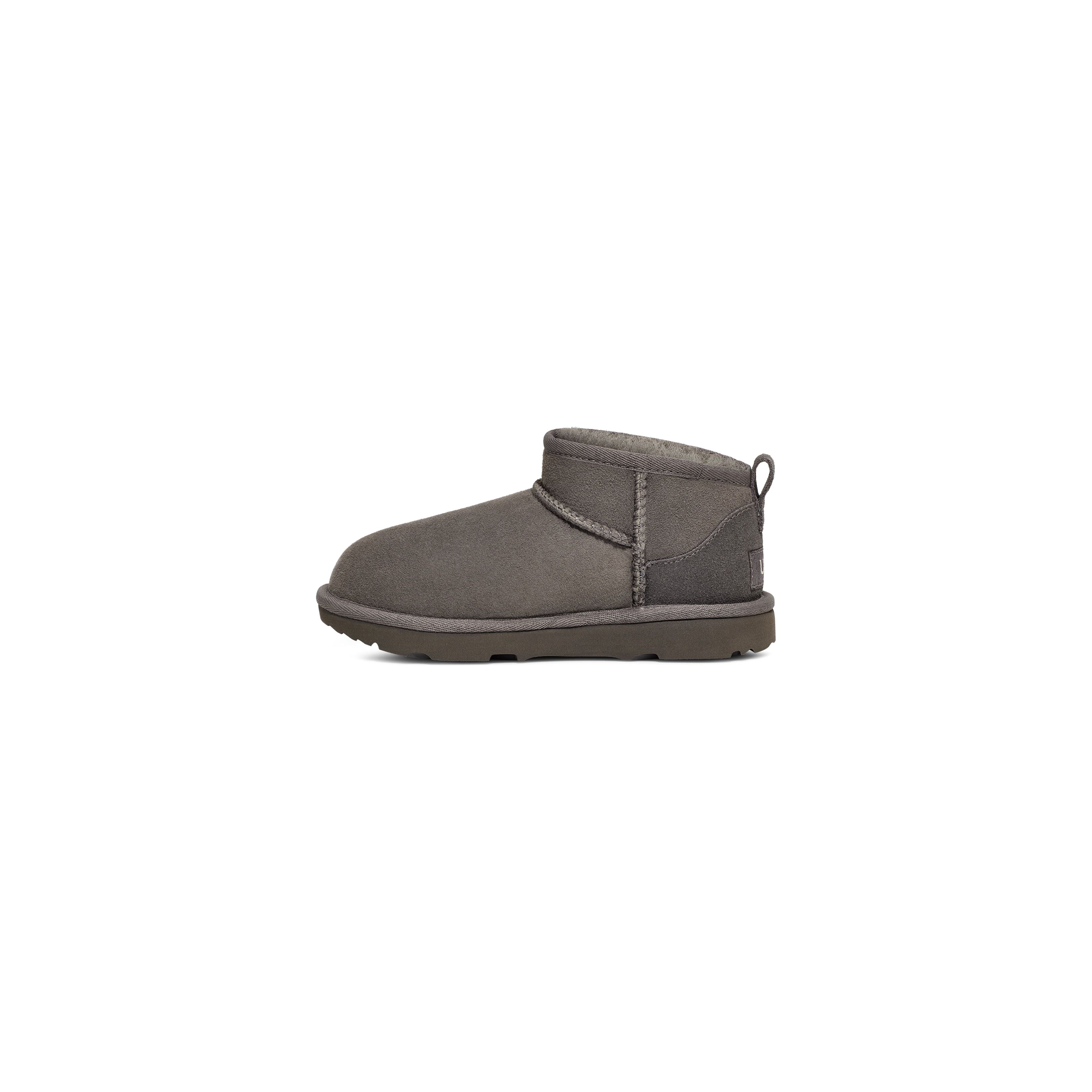 UGG Kid's Classic Ultra Mini in Grey  Kid's Footwear