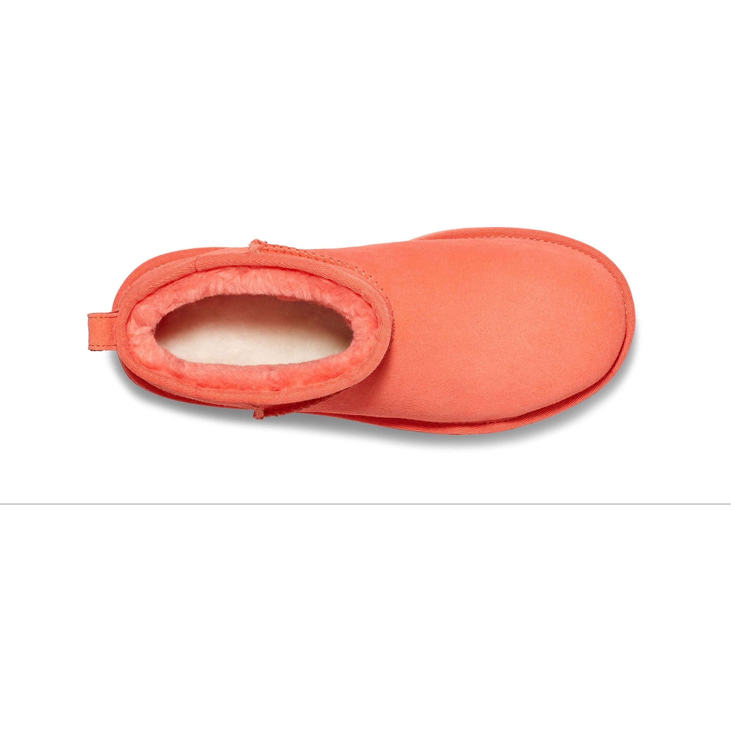 UGG Women's Classic Ultra Mini Platform in Vibrant Coral-Footprint USA