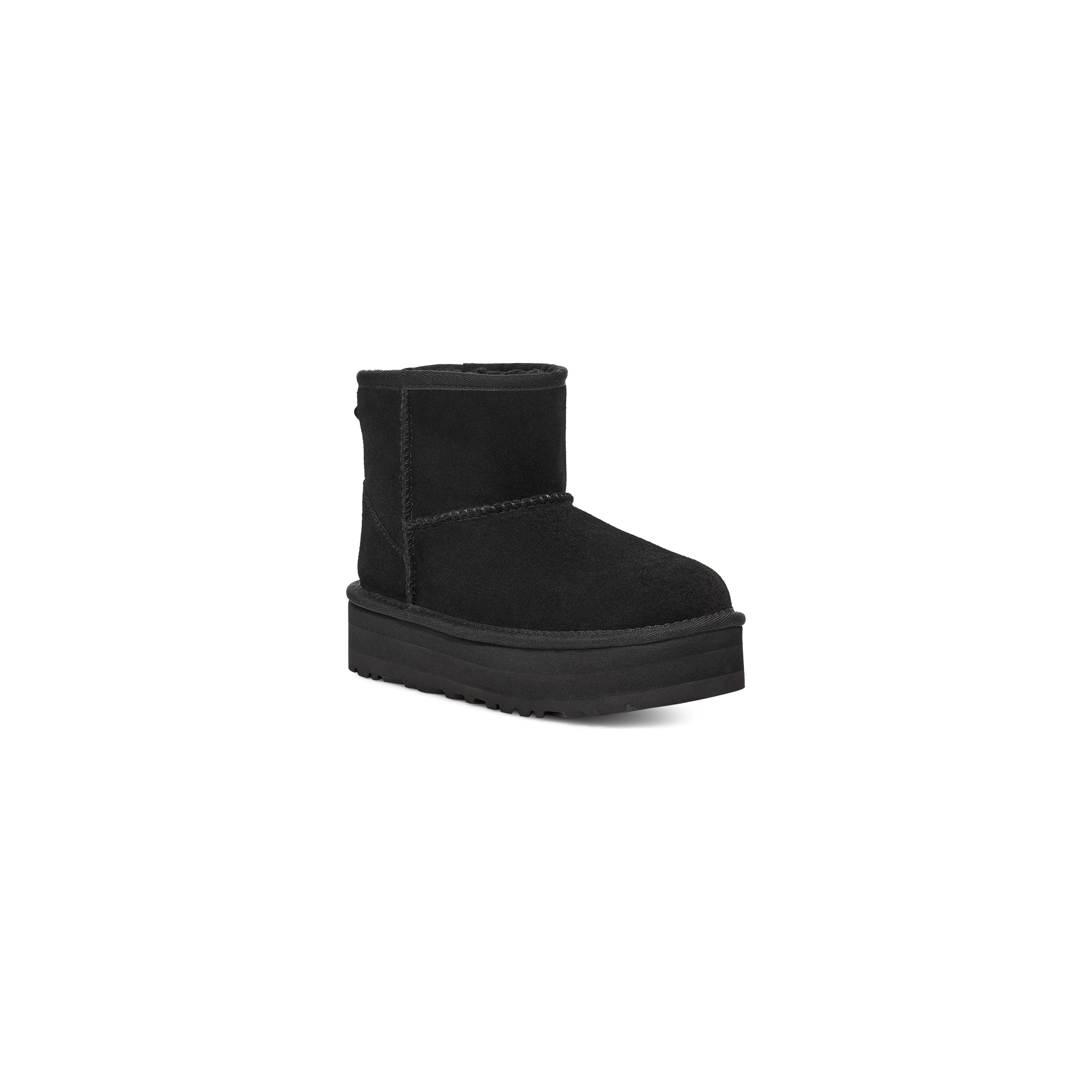 UGG Kid's Classic Mini Platform in Black  Kid's Footwear