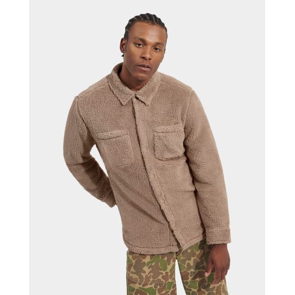 UGG Men's Tasman UGGfluff Snap Shirt in Putty  Apparel & Accessories