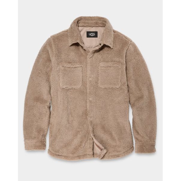 UGG Men's Tasman UGGfluff Snap Shirt in Putty  Apparel & Accessories