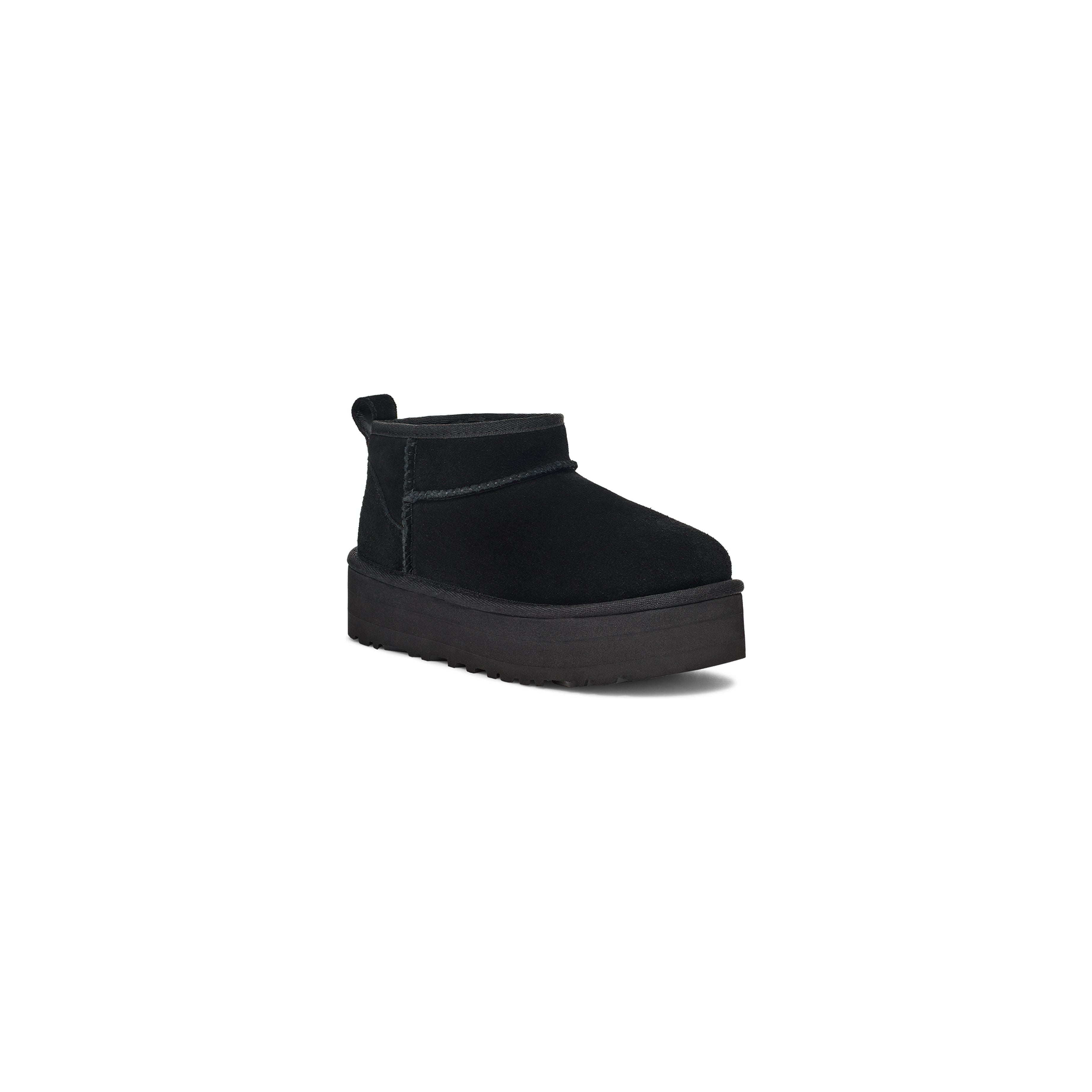 UGG Kid's Classic Ultra Mini Platform in Black  Women's Boots