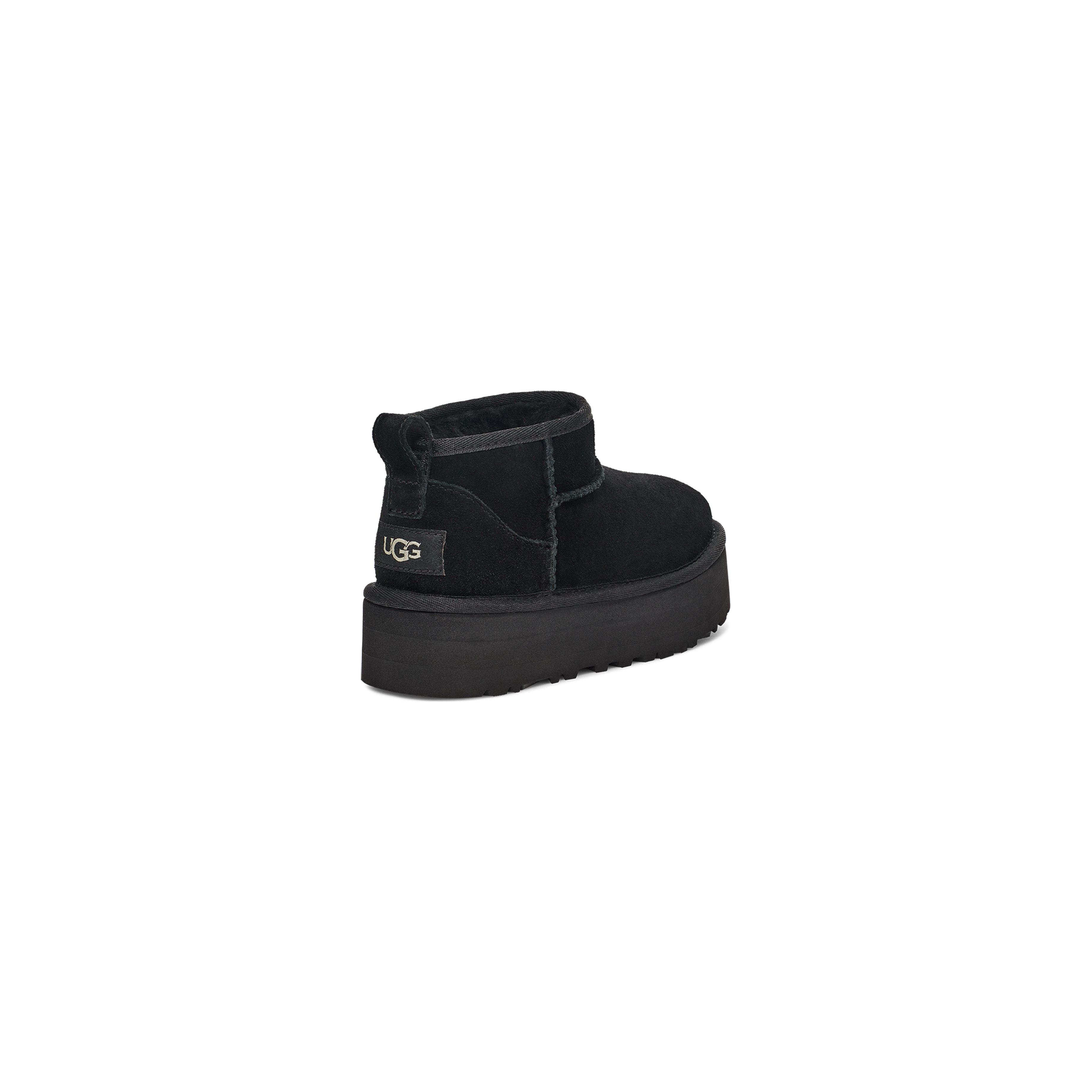 UGG Kid's Classic Ultra Mini Platform in Black  Women's Boots