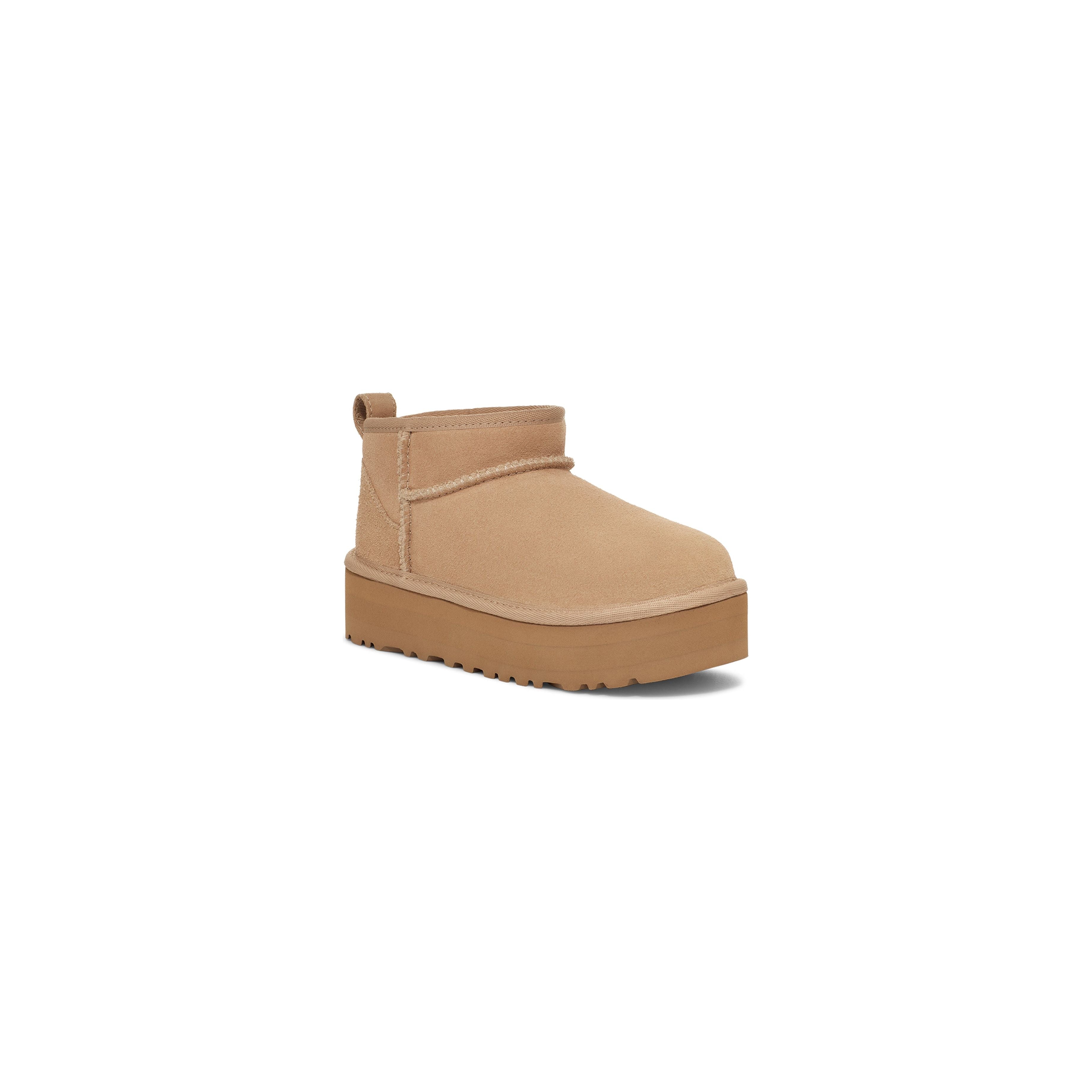 UGG Kid's Classic Ultra Mini Platform in Sand  Kid's Boots