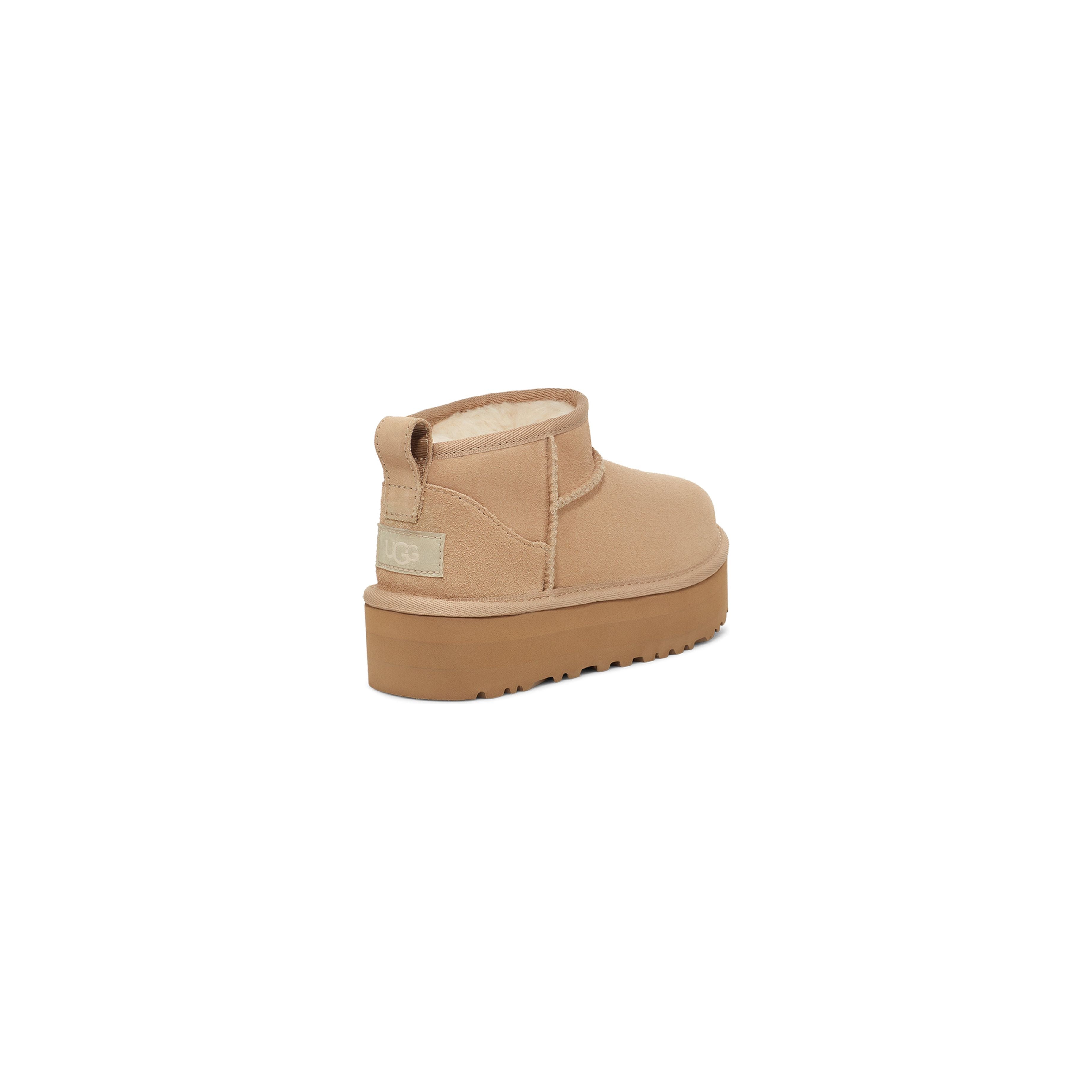 UGG Kid's Classic Ultra Mini Platform in Sand  Kid's Boots