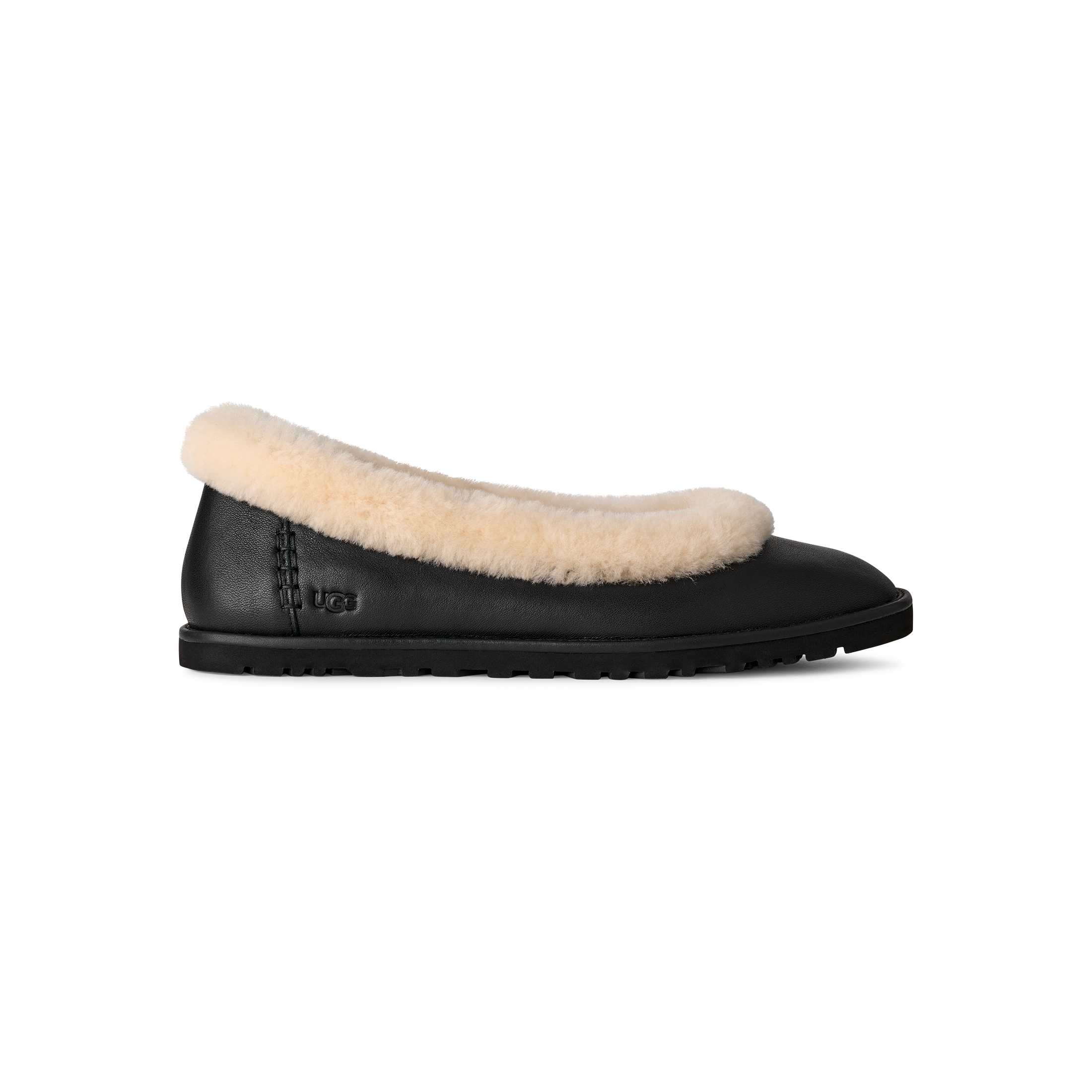 UGG Women's Zora Leather Ballet Flat in Black UGG Women's Zora Leather Ballet Flat in Black
