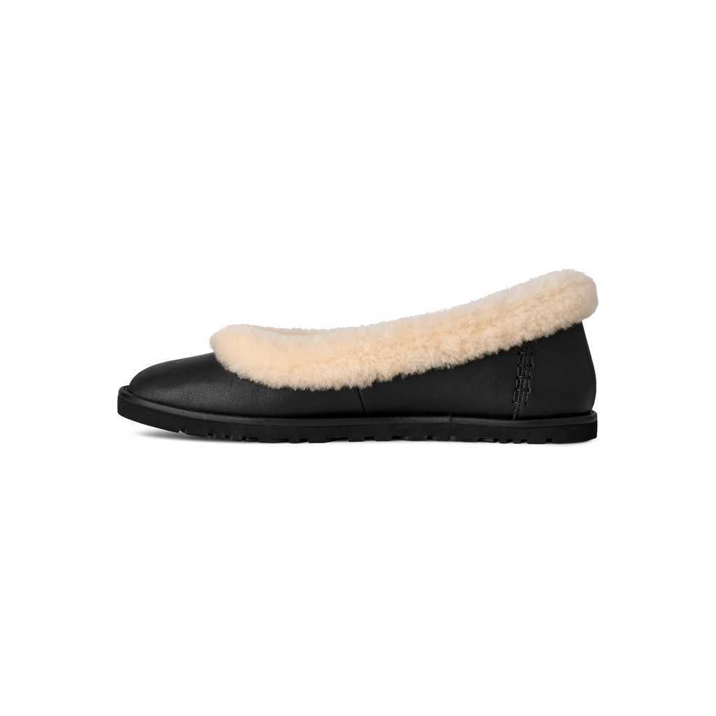 UGG Women's Zora Leather Ballet Flat in Black