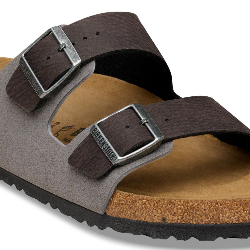 Birkenstock Men's Arizona Mixed Synthetic Material in Black/Dark Gray