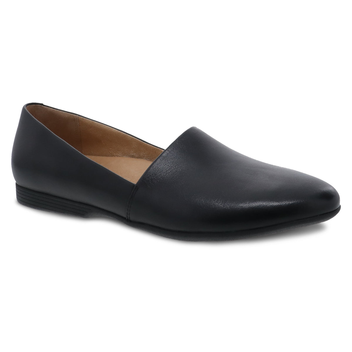 Dansko Women's Larisa in Black Milled Nappa Flat  Women's Footwear