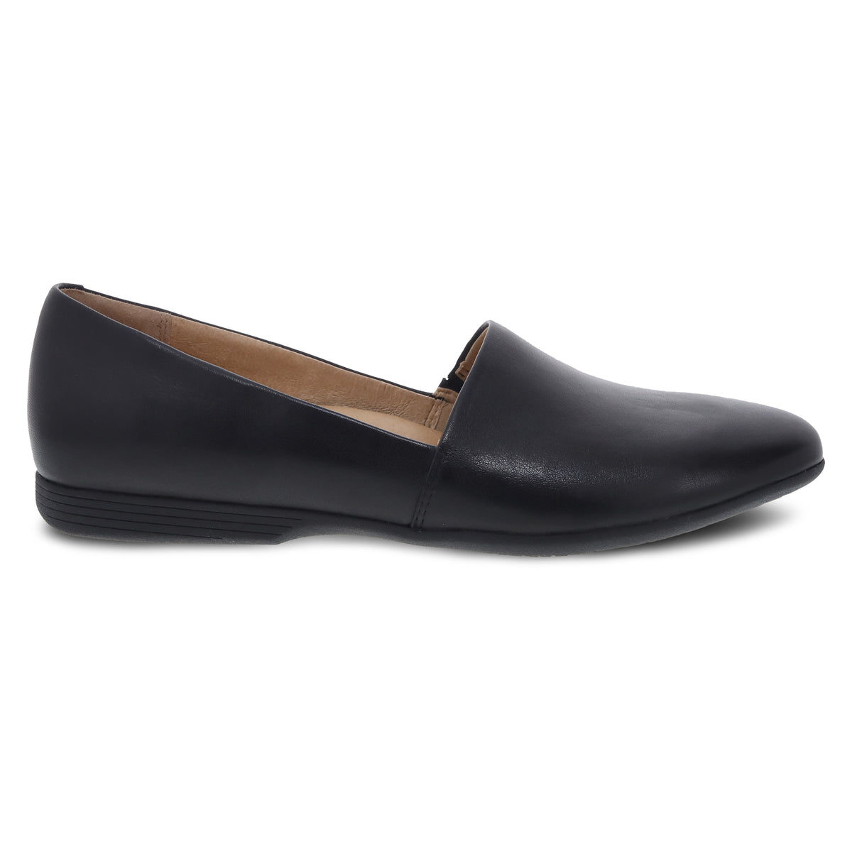 Dansko Women's Larisa in Black Milled Nappa Flat  Women's Footwear