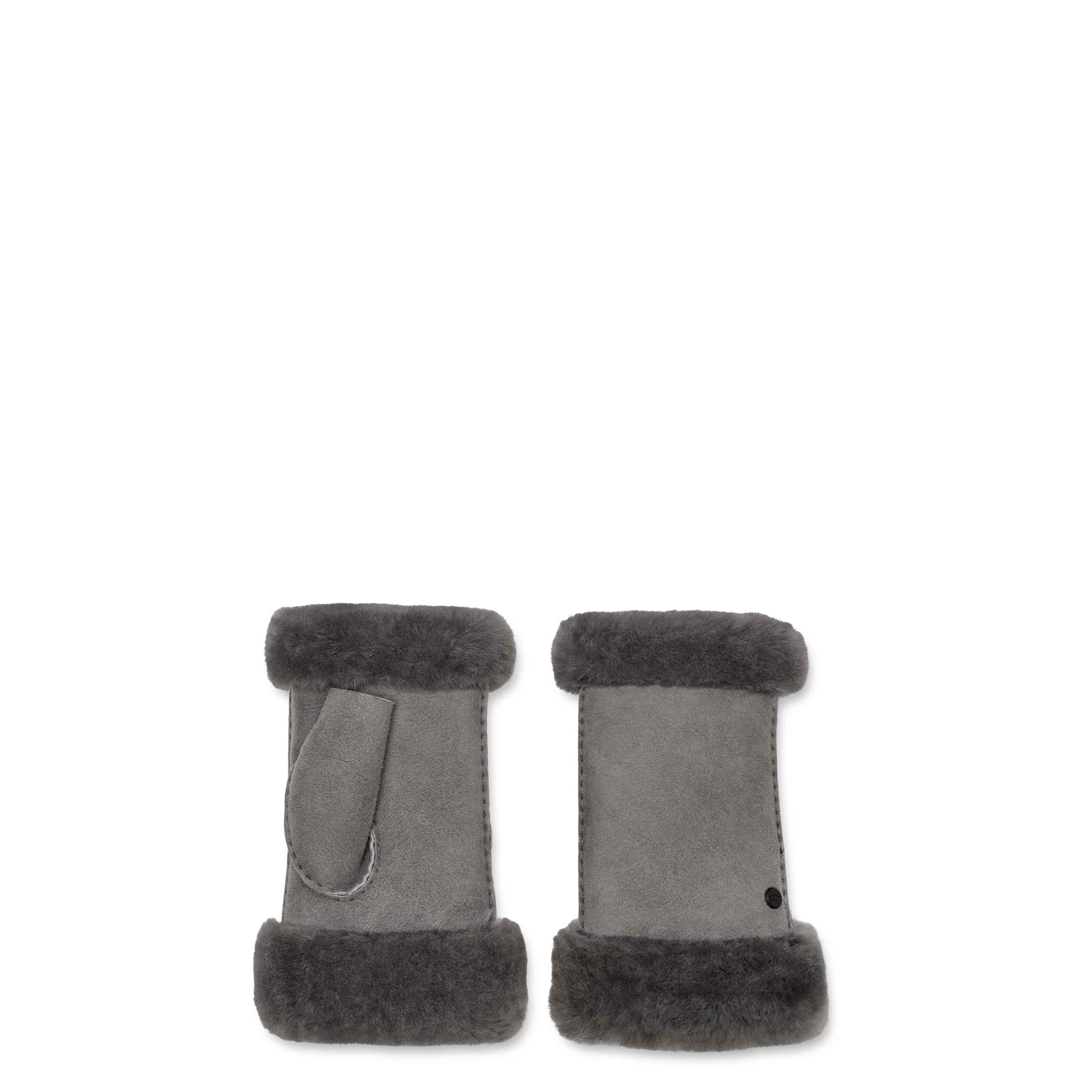 UGG Sheepskin Fingerless Glove in Metal