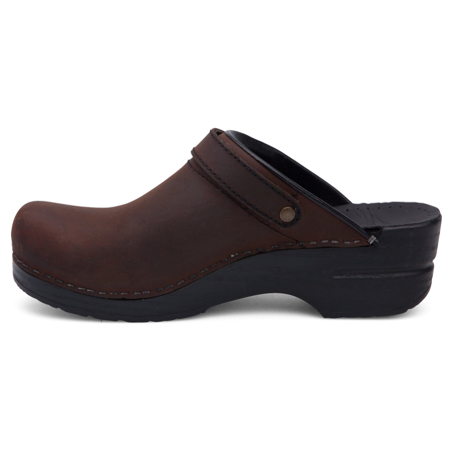 Dansko Women's Ingrid in Antique Brown Black Oiled Mule  Women's Footwear