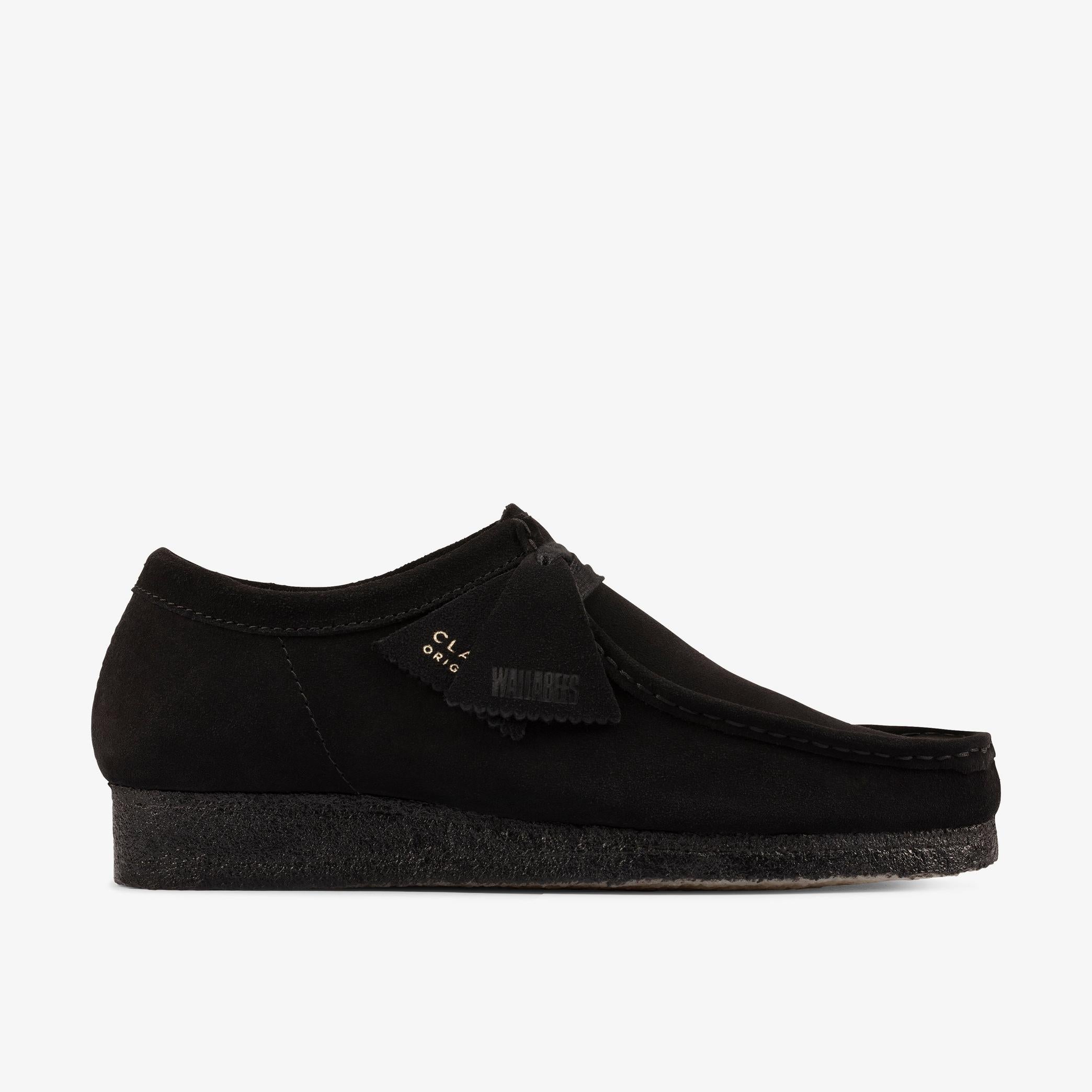 Clarks Men's Wallabee in Black Suede  Shoes