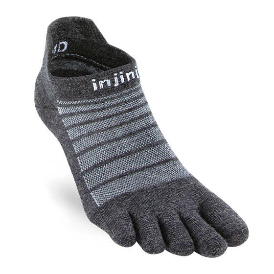 Injinji Men's Lightweight No Show Wool Socks in Slate  Socks