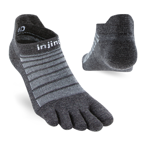 Injinji Men's Lightweight No Show Wool Socks in Slate  Socks