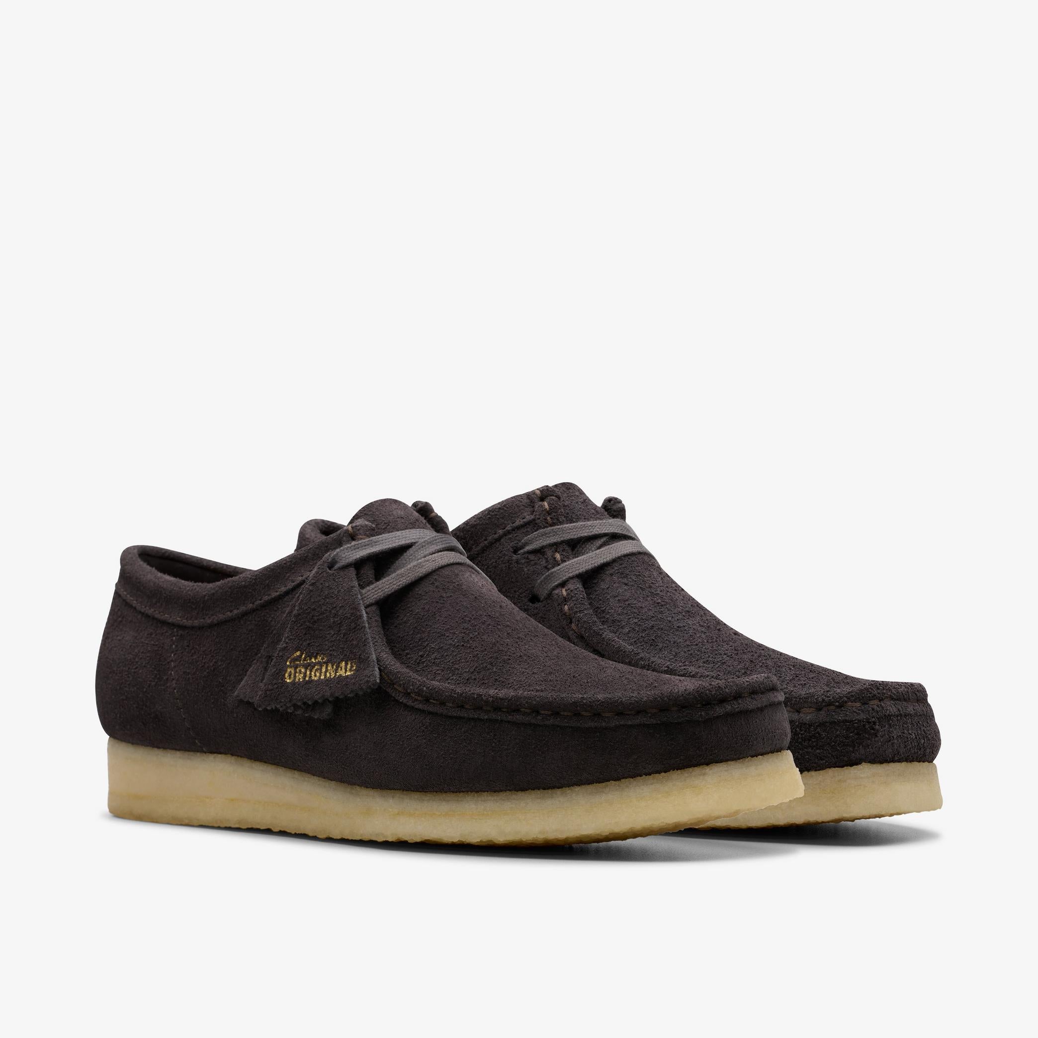 Clarks Men's Wallabee in Brown Slate Suede  Shoes