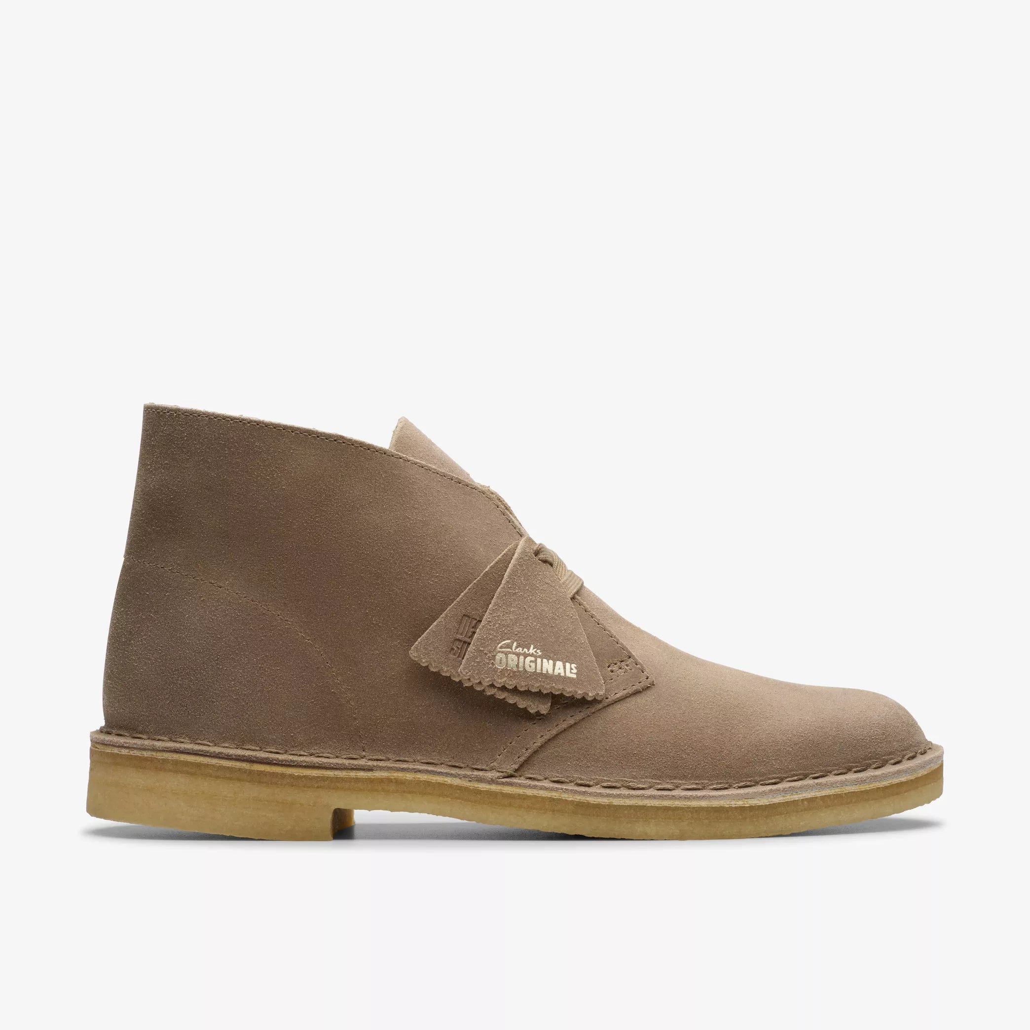 Clarks Men's Desert Boot in Taupe Distressed  Men's Footwear