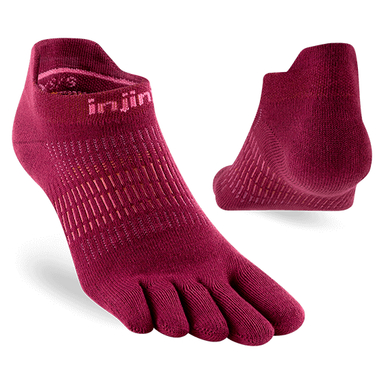 Injinjo Women's Run Lightweight No-Show Ultra Thin Cushioning in Beetroot  Accessories