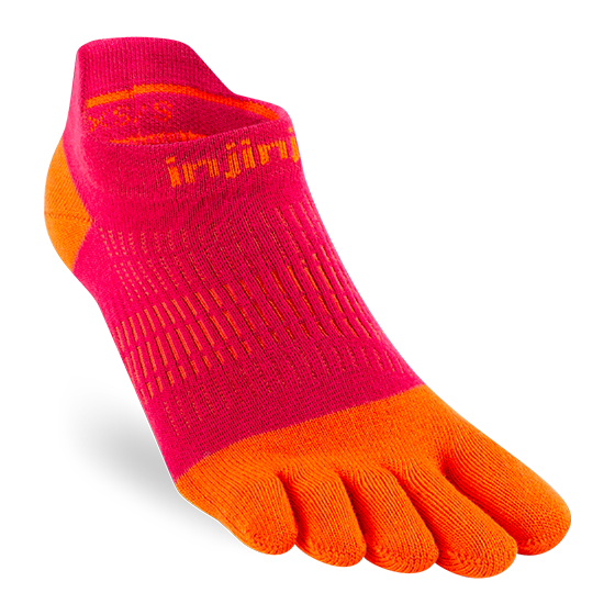 Injinji Women's Run Lightweight No-Show Ultra-Thin Cushioning in Chili  Socks