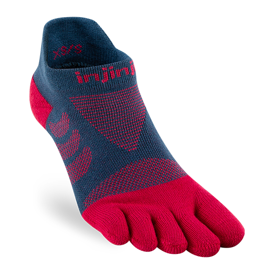 Injinji Women's Ultra Run No Show Performance Sock in Berry  Socks