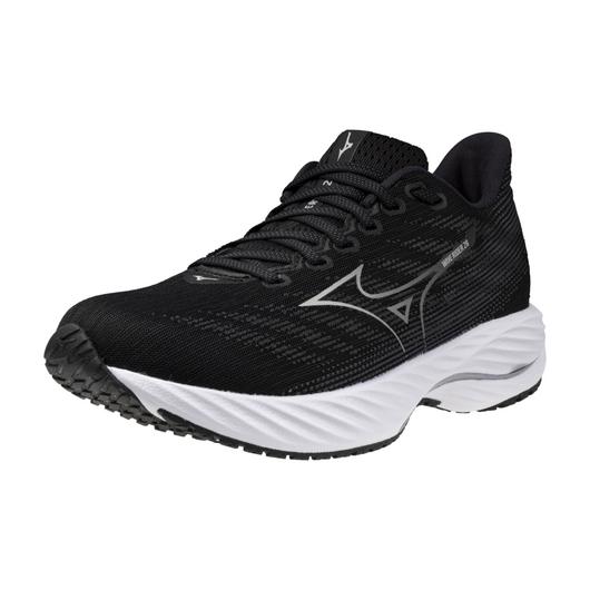 Mizuno Women's Wave Rider 28 Running Shoe in Black Harbor Mist  Women's Footwear